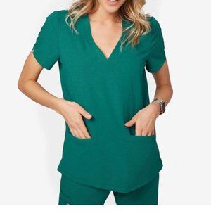 FIGS - BRAND NEW - Casma™ Three-Pocket Scrub Top - Hunter Green - Size S